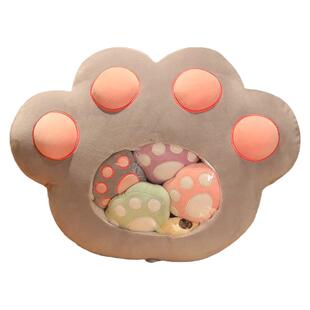 猫爪子零食网红一大包礼物ins枕头毛绒玩具创意可爱靠垫狗熊娃娃