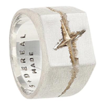 siderealmade中性银镶金日常戒指