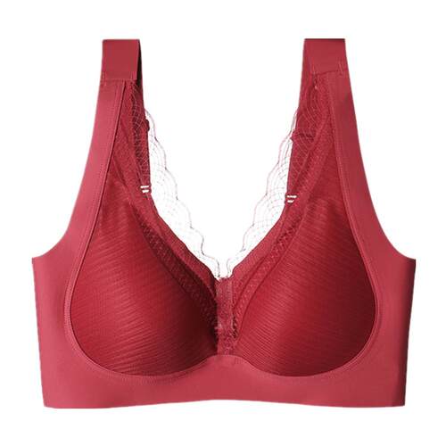 日本原单乳胶反重力内衣无痕宽肩带聚拢调整型收副乳舒适蕾丝文胸