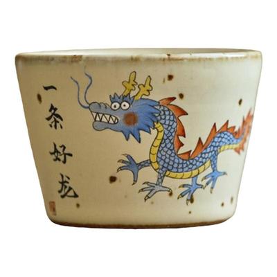勾画手绘龙图案茶杯主人杯景德镇