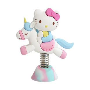 百茂三丽鸥旋转木马hellokitty办公室桌面摆件家居装饰品汽车用品