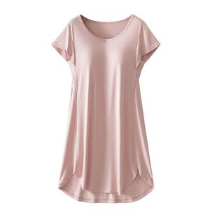 莫代尔睡衣女夏季2025新款睡裙带胸垫一体冰丝短袖孕妇家居服外穿