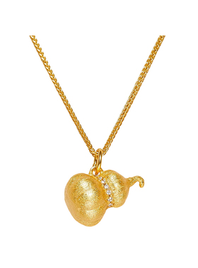 【新品】GGXR 925银镀金拉丝葫芦新中式项链毛衣链2026新款