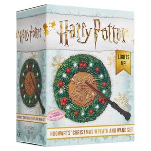 哈利波特魔杖霍格沃茨圣诞花环摆件 霍格沃茨的圣诞节 英文原版 Harry Potter Christmas 哈利波特周边哈利波特圣诞礼物