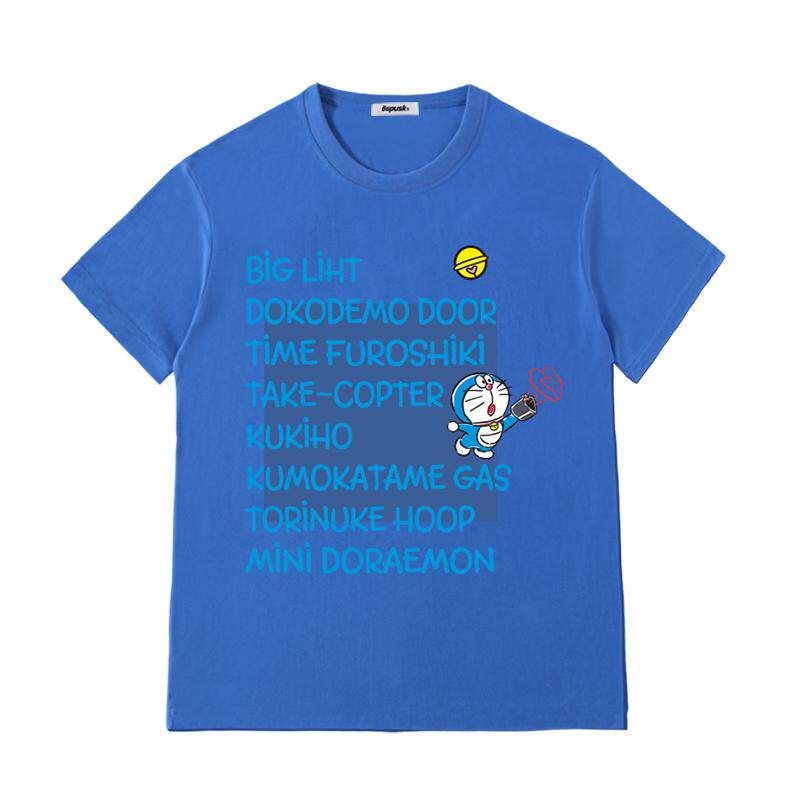 BGPUSK/比各彪卡明星同款衣服女猫宝蓝色短袖t恤女宽松ins潮