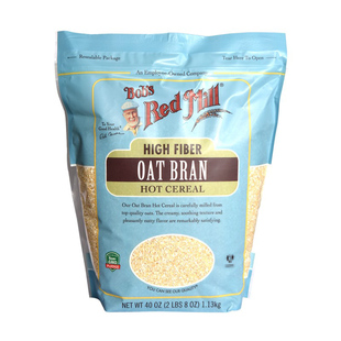 美国鲍勃红磨坊无添加蔗糖燕麦麸皮高纤维燕麦片糠即食1130gx2袋
