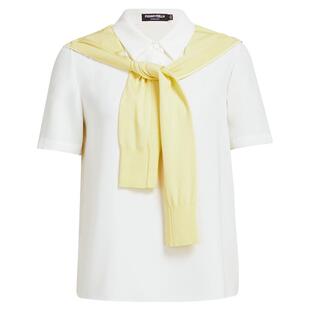 商场同款FF||仿佛设计感显瘦可拆卸披肩短袖衬衫女设计感气质