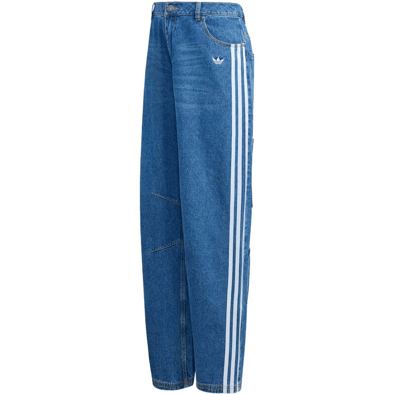 adidas阿迪达斯三叶草女子运动休闲阔腿裤牛仔长裤KC6278