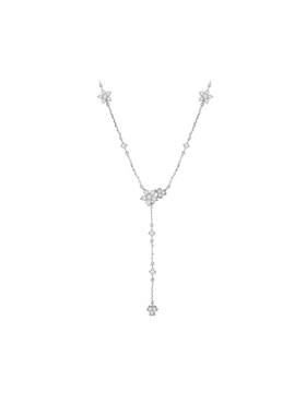 周六福星银春涧项链女S925银花卉链坠优雅送女友节日礼物