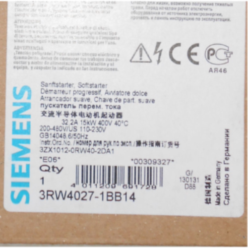 议价西门子原装3RW4027-1BB14 软起动器S032A/15kW/400V 3RW40271