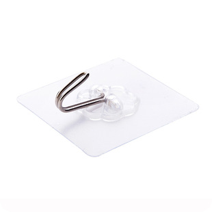 挂钩强力粘胶免打孔厨房门后透明无痕粘钩浴室卫生间墙上承重挂勾