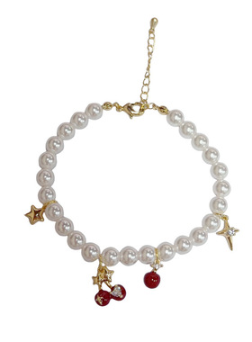 2026新款芒星红樱桃珍珠手链