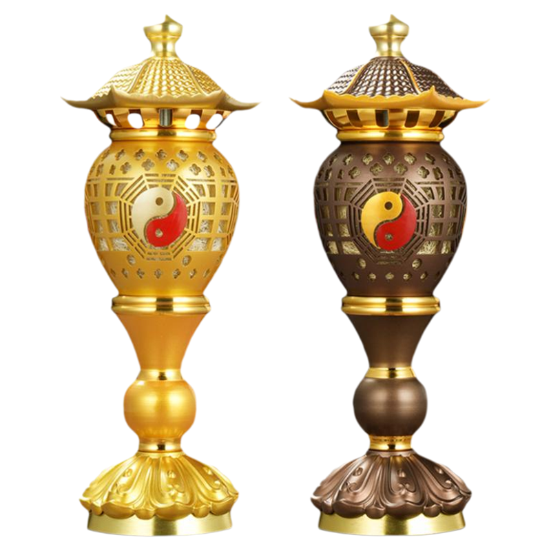 合金宫灯寺庙佛堂上供灯财神爷菩萨长明灯家用LED插电贡灯神柱灯