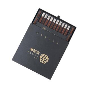 吉洛雅家用实木高档新款不锈钢筷子304耐高温轻奢金属防滑霉快子