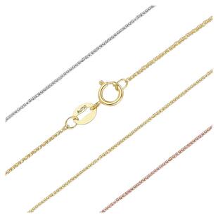 18K金项链女款肖邦素链黄金白金首饰吊坠配链Au750玫瑰金白金珠宝