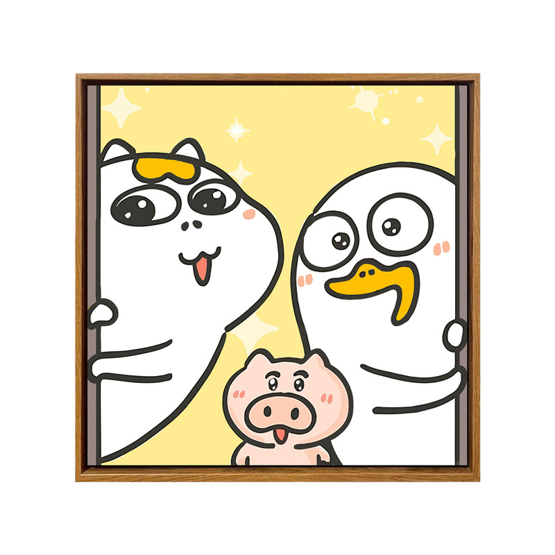 治愈系情侣小刘鸭鼻孔喵数字油画