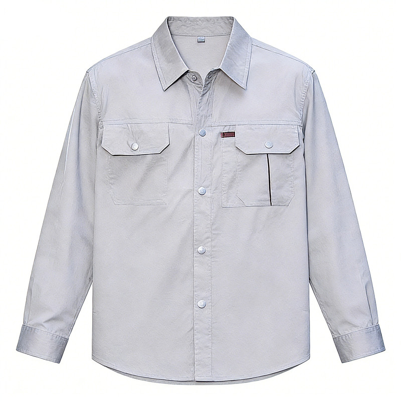 夏季纯棉薄长袖工作服套装男厂服车间劳保服全棉汽修工装定制印字