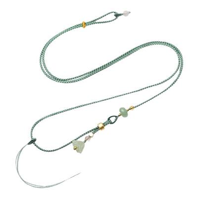 手工编绳玉石莲蓬吊坠挂绳女款高档玉佛岁岁平安扣和田玉可穿黄金