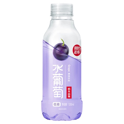 【30周年限时返场】农夫山泉水葡萄果味饮料530ml*15瓶 果味水