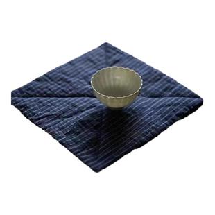 主人杯单杯袋纯棉条纹蓝多功能布壶袋公道杯盖碗收纳便携茶具收纳