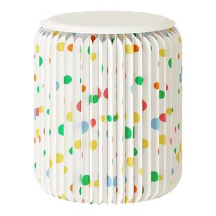 十八纸折叠换鞋小凳子家用客厅矮凳可折叠收纳叠放小板圆凳波点凳