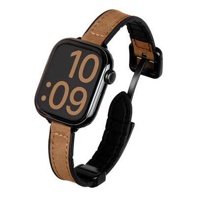 FIT4手表秋冬新款疯马皮磁吸表带