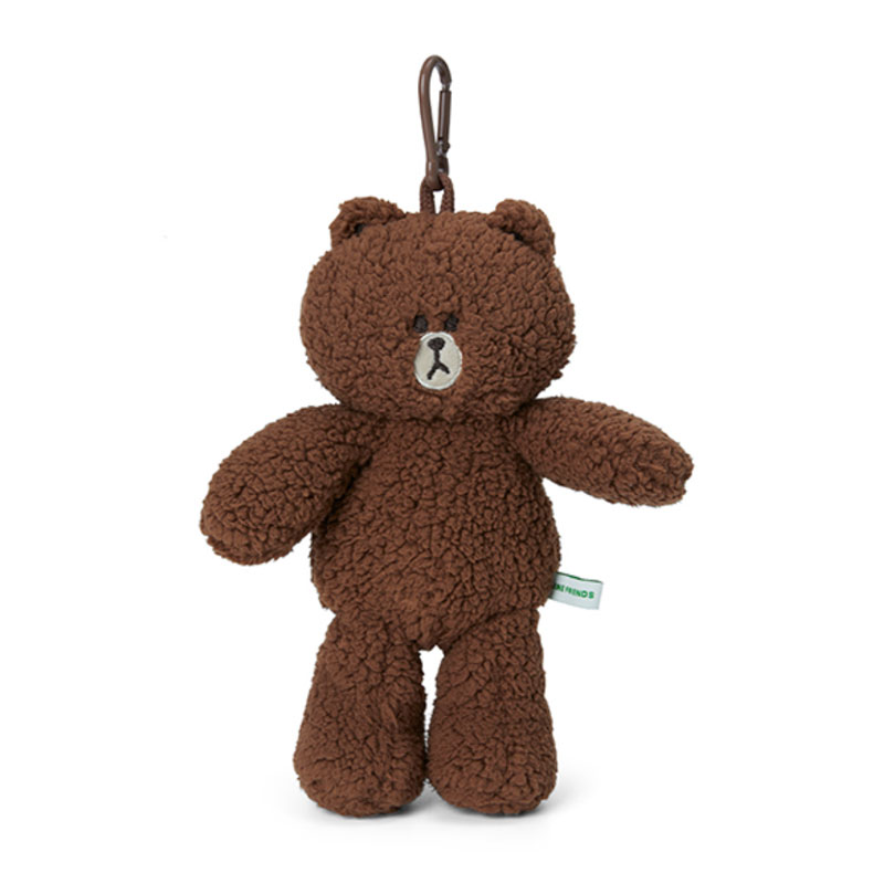 LINE FRIENDS耳机收纳包挂件布朗熊毛绒玩偶卡通可爱公仔安抚娃娃