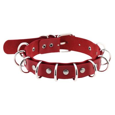摇滚朋克红色皮质男女choker项圈