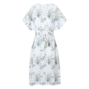 cutelife女士月子服夏季家居裙竹棉睡衣哺乳睡裙短袖产后裙子薄款