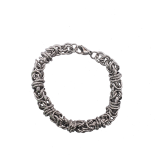 复古编织钛钢男士手链潮人时尚个性学生情侣百搭龙骨手链霸气首饰