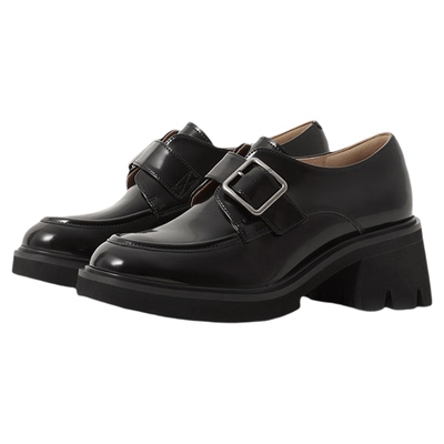 莎莎苏英伦方扣百搭通勤乐福鞋女