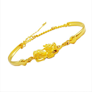 越南沙金手链女仿真黄金镀金貔貅转运珠花朵马鞭手链久不掉色饰品