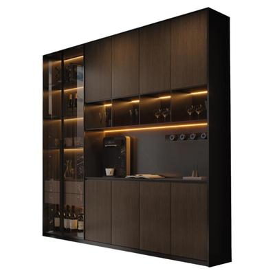 实木到顶酒柜餐边茶色柜檀贡轩