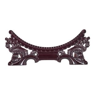 陶瓷装饰盘高档龙头支架底座摆盘看盘坐盘支架挂盘子座托木质底座