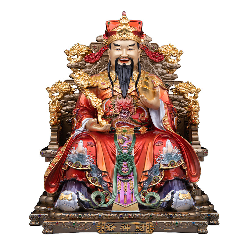 台湾纯铜珐琅彩财神摆件