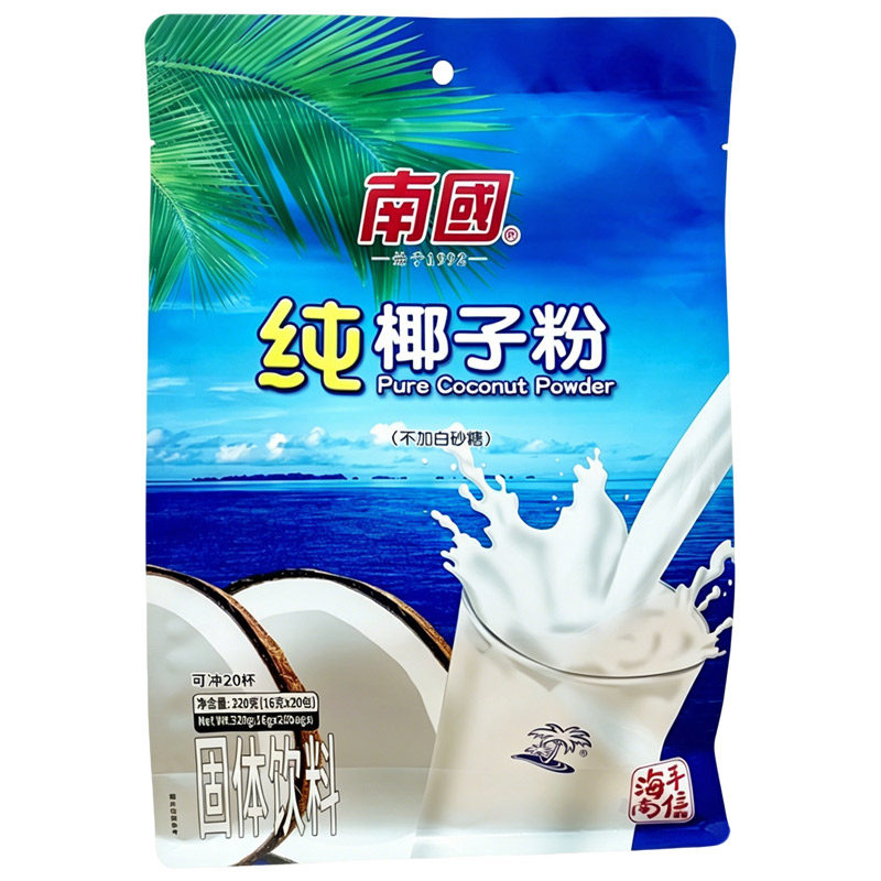 海南特产 南国纯椰子粉320克【蓝色立袋】速溶早餐浓椰奶椰汁粉香