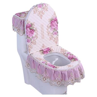坐便套网红拉链式蕾丝布艺马桶垫