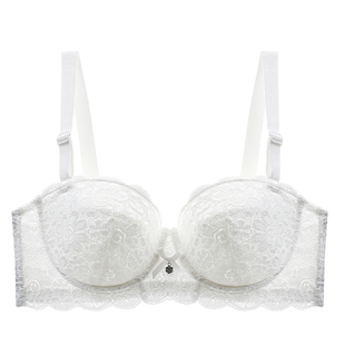 超薄半杯内衣聚拢收副乳防下垂薄款大码大杯大胸显小bra文胸正品