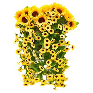 仿真太阳花藤条向日葵花藤假花藤蔓客厅壁挂吊兰空调管道遮挡装饰