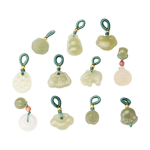 天然和田玉小提溜文玩玉石手串配饰玉葫芦平安扣滴溜手链diy配件