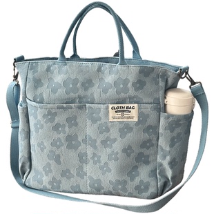 原创自制加厚拉链款休闲文艺托特帆布包简约大容量手提单肩斜挎包