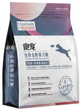 良宠狗粮2.5kg鸡肉蛋黄奶糕全阶段全犬去泪痕幼犬粮成犬粮5斤金毛