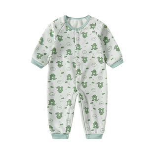 2件加绒婴儿连体衣秋冬保暖衣宝宝冬装内衣打底加厚男宝睡衣女宝