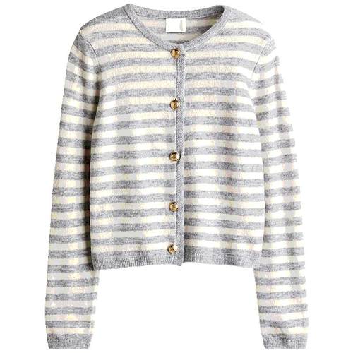 HM女装毛针织衫2025年冬季新款修身事实精致气质miu系开衫1264527