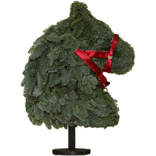 丹麦诺贝松圣诞树创意新款马摆件家用客厅桌面小型迷你场景装饰