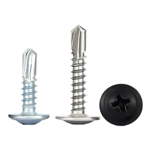 镀锌大扁头十字圆头304不锈钢华司带垫钻尾螺丝自攻自钻燕尾螺钉