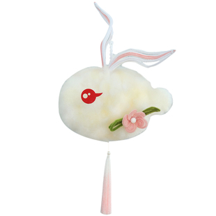 新年创意手提发光兔子云朵灯笼diy材料包儿童手工制作棉花小花灯