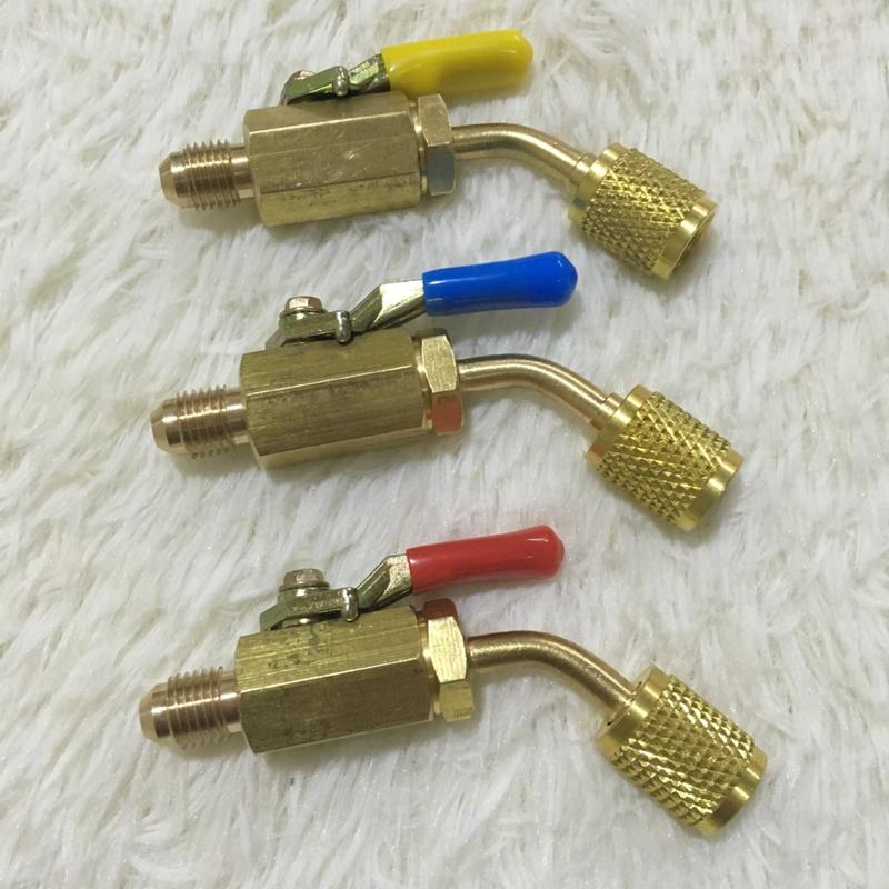 R12 R134a R410a 制冷球阀加液接头 F5/16SAE-1/4SAE B