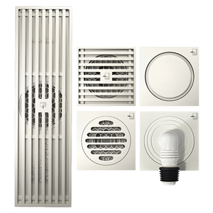 潜水艇奶白色地漏全铜防臭方形淋浴洗衣机卫生间下排水官方旗舰店