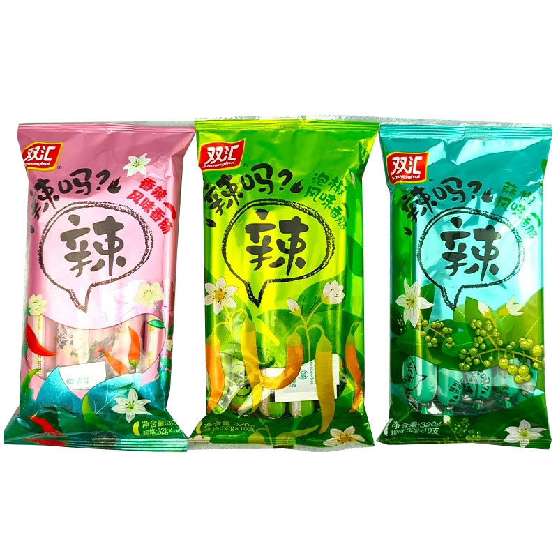 双汇辣吗？藤椒火腿肠320g/袋香辣泡椒泡面香肠休闲办公室小零食